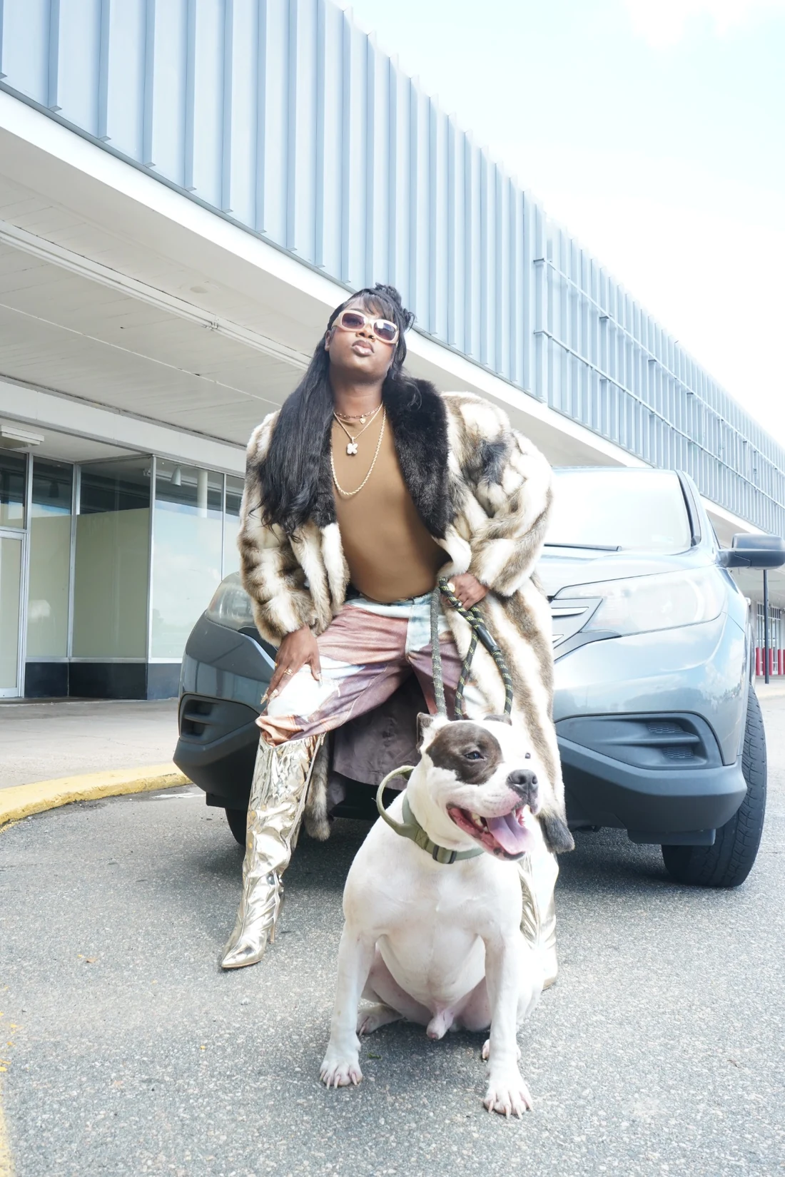 Editorial photo of Lo-Key with their dog